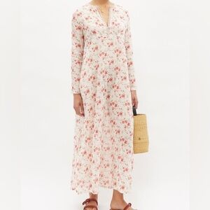 EMPORIO SIRENUSE Cotton Voile Caftan NWT | Pristine Embroidered Floral Sz48